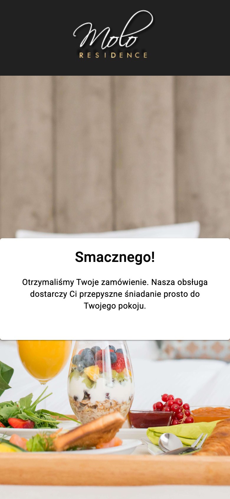 Potwierdzenie zamówienia: Smacznego!